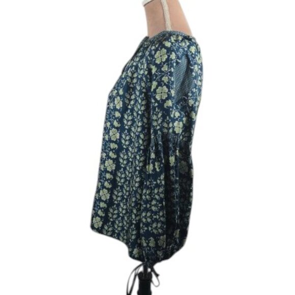 D'Ascoli Toscana Silk Top Mint/Navy Size Medium - Picture 2 of 10
